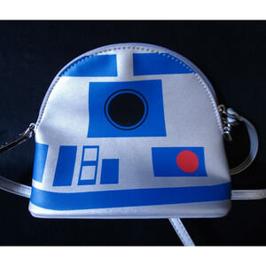 Star Wars R2-D2 Silver Crossbody Clutch Handbag Lounge Bag Purse Disney Bioworld